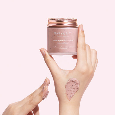 [MARY & MAY] Vegan Rose Hyaluronic Mask Special Set (125g+30g) with hyaluronic for deep hydration