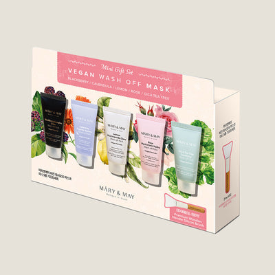 [MARY & MAY] Vegan Wash Off Mask Mini Gift Set (30g x 5) - weekly treatment