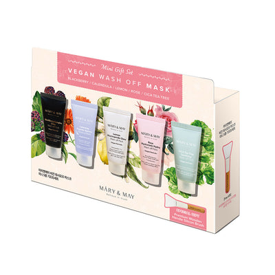 [MARY & MAY] Vegan Wash Off Mask Mini Gift Set (30g x 5) - weekly treatment