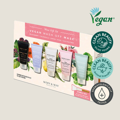 [MARY & MAY] Vegan Wash Off Mask Mini Gift Set (30g x 5) - weekly treatment