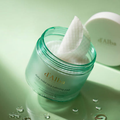 Almohadilla calmante suave diaria de cica de d'Alba, 165 ml (50 unidades)