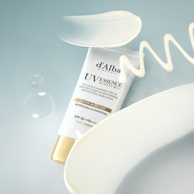 d'Alba Vegan Super Moisture Essence Sun Cream SPF 50+ PA++++ 50ml with centella for soothing and repair