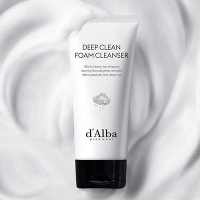 d'Alba White Truffle Deep Clean Foam Cleanser 80ml with hyaluronic for deep hydration