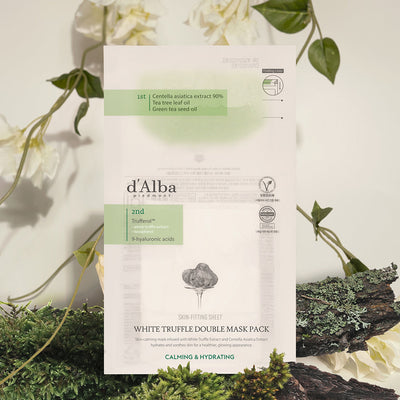 d'Alba White Truffle Double Mask Pack [Calming/Hydrating] 34.5g X 20ea with hyaluronic for deep hydration