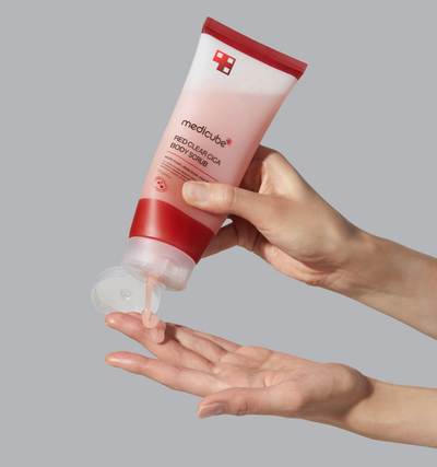 medicube Red Clear Cica Body Scrub 200ml with bha for clean pores and acne