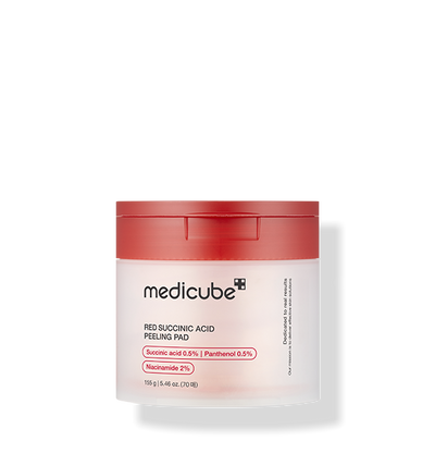 medicube Red Succinic Acid Peeling Pad 155g/70pads with bha for clean pores and acne