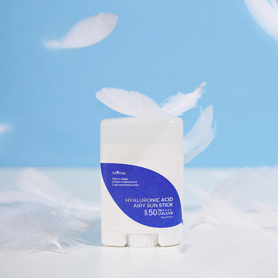 Isntree Hyaluronic Acid Airy Sun Stick 22g SPF 50+ PA++++ with aloe for hydration and soothing