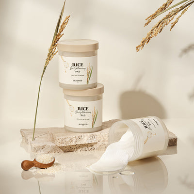 SKINFOOD Rice Brightening Pad 60 Pads/250g with pha for gentle exfoliation and hydration