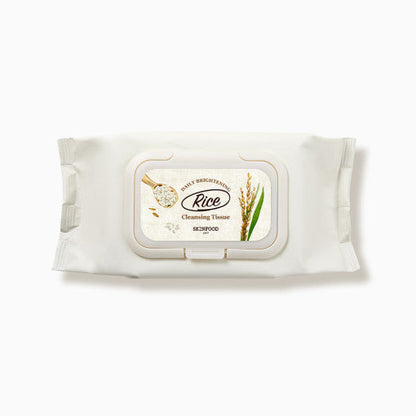 Lingettes nettoyantes éclaircissantes quotidiennes au riz SKINFOOD 80 unités/380 ml