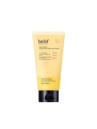 belif Super Knights Bright Toning Vegan Pack Cleanser 150ml - deep cleansing