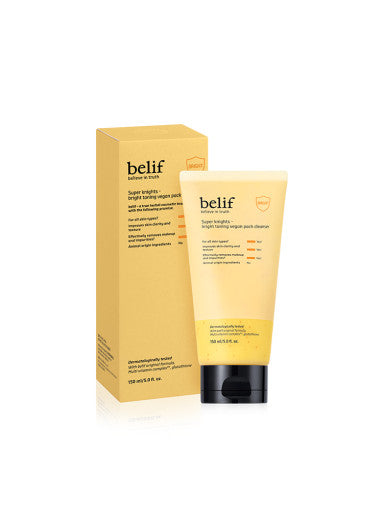 belif Super Knights Bright Toning Vegan Pack Cleanser 150ml - deep cleansing