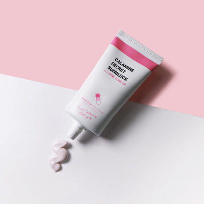 K-SECRET Calamine Secret Sunblock With Pink Tone-Up (SPF50+ PA++++) 50ml - hydration and protection