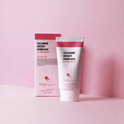 K-SECRET Calamine Secret Sunblock With Pink Tone-Up (SPF50+ PA++++) 50ml - hydration and protection