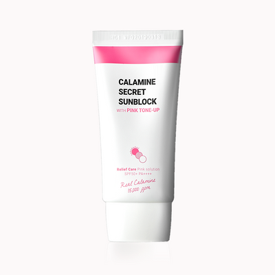 K-SECRET Calamine Secret Sunblock With Pink Tone-Up (SPF50+ PA++++) 50ml - hydration and protection