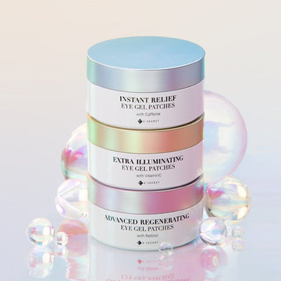 K-SECRET Eye Gel Patches Set (RETINOL + VITAMIN C + CAFFEINE) 60ea/102g*3 with retinol for anti-aging and cell renewal