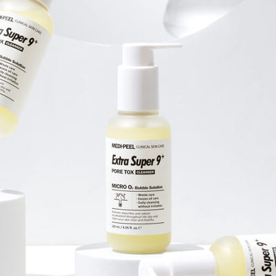 MEDIPEEL Extra Super 9 Plus Pore Tox Cleanser 120ml with aha for exfoliation and renewal