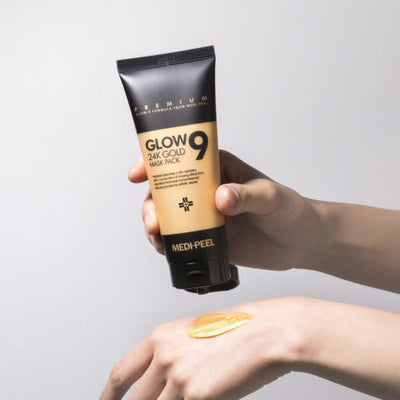 MEDIPEEL Glow 9 24K Gold Mask Pack 100ml with hyaluronic for deep hydration