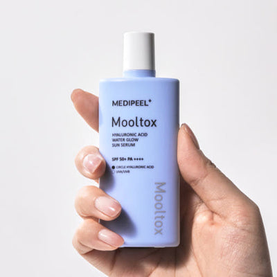 MEDIPEEL Hyaluronic Acid Mooltox Water Glow Sun Serum SPF 50+PA++++ 52ml with niacinamide for bright skin and minimized pores