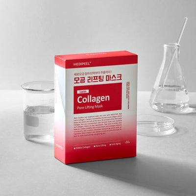 MEDIPEEL Red Lacto Collagen Pore Lifting Mask 30ml*10ea with collagen for firmness and elasticity