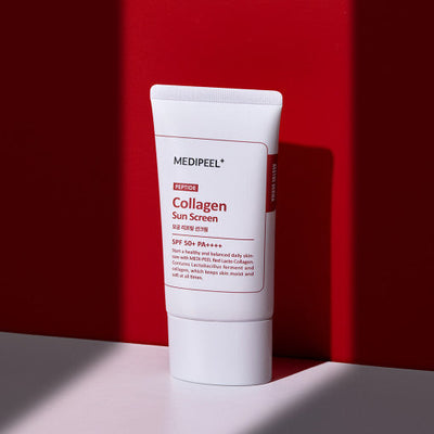 MEDIPEEL Red Lacto Collagen Pore Lifting Sunscreen SPF50+ PA++++ 50g with peptide for anti-wrinkle and firmness