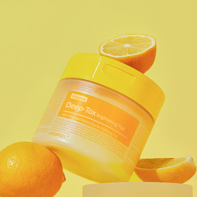 MEDIPEEL Vegan Vitamin Deep-Tox Brightening Pad 70pcs/270ml with aha for exfoliation and renewal