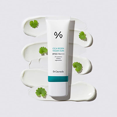Dr.Ceuracle Cica Regen Vegan Sun SPF50+ PA++++ 50ml with centella for soothing and repair