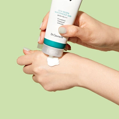 Dr.Ceuracle Cica Regen Waterproof Sun SPF50+ PA++++ 100ml with centella for soothing and repair