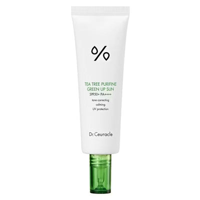 Dr.Ceuracle Tea Tree Purifine Green Up Sun SPF50 PA++++ 50ml with niacinamide for bright skin and minimized pores