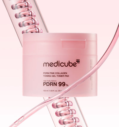 medicube PDRN Pink Collagen Gel Toner Pad 120ml/70pads with peptide for anti-wrinkle and firmness
