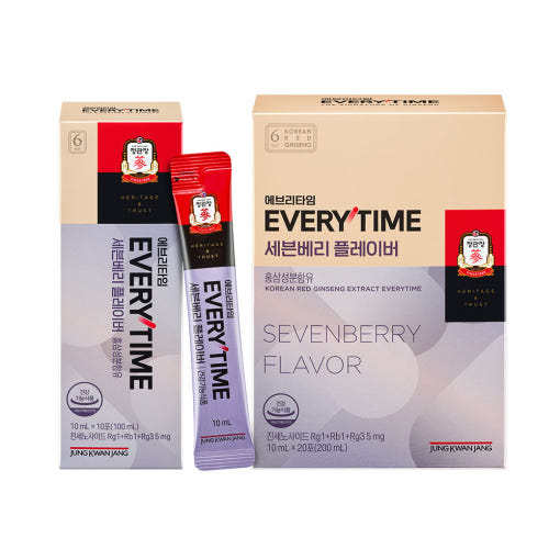 [Jung Kwan Jang] Koreansk Rød Ginseng Ekstrakt Everytime Sevenberry Flavor (10ml*20 Sticks)