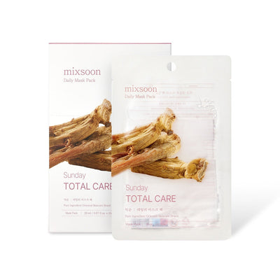 mixsoon Daily Mask Pack Sunday 20ml X 10ea with ginseng for vitality and anti-aging