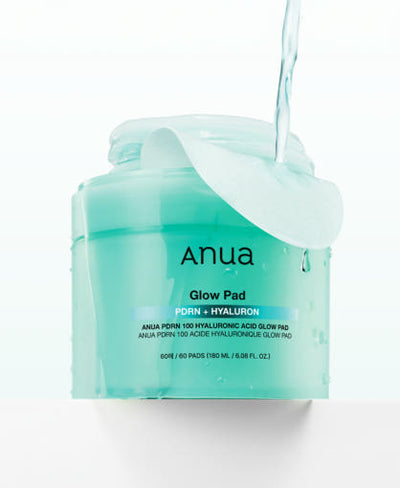 Anua PDRN 100 Hyaluronic Acid Glow Pad 60P/180ml with hyaluronic for deep hydration