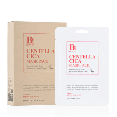 Benton Centella Cica Mask Pack 23g x 10ea with centella for soothing and repair