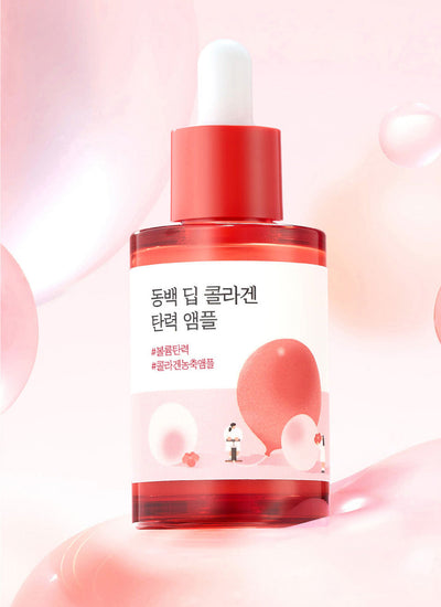 Round Lab Camellia Deep Collagen Firming Ampoule 30ml with peptide for anti-wrinkle and firmness
