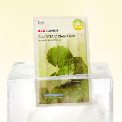 Dr.G RED BLEMISH Cool Vita C Clear Mask 30g X 10ea with hyaluronic for deep hydration
