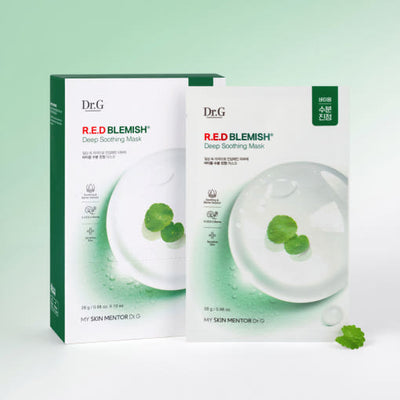Dr.G RED BLEMISH Deep Soothing Mask 28g X 10ea with centella for soothing and repair