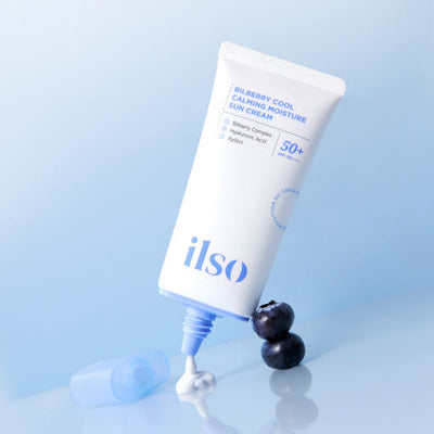 ilso Bilberry Cool Calming Moisture Sun Cream SPF 50+ PA++++ 50ml with hyaluronic for deep hydration