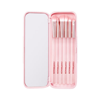 CORINGCO Pink Pocket Eye Brush Set 6P - product texture