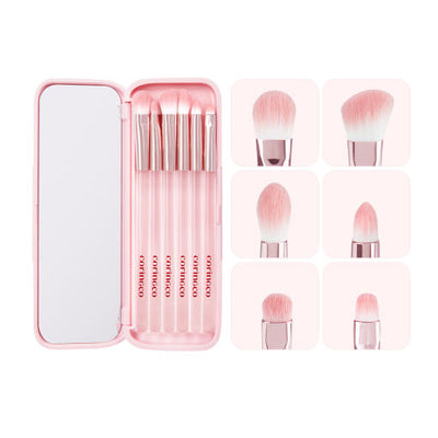 CORINGCO Pink Pocket Eye Brush Set 6P - how to use