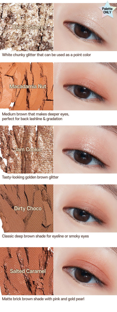 ETUDE Play Color Eyes 9-Color 7.2g #Cookie Chips - product texture