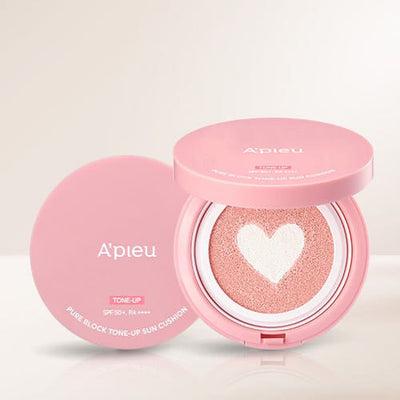 A'pieu Pure Block Tone-Up Sun Cushion SPF50+ PA++++ 11g - hydration and protection