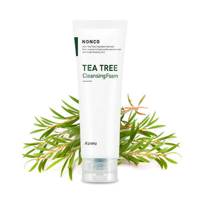 A'pieu Nonco Tea Tree Cleansing Foam 130ml with bha for clean pores and acne